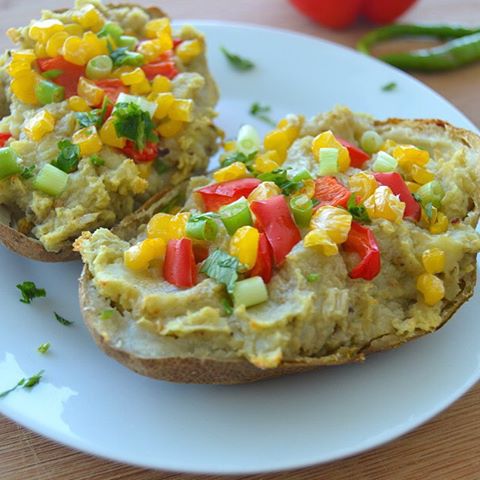 Out-Of-This-World Vegan Mexican Style Avocado Stuffed Potato Skins